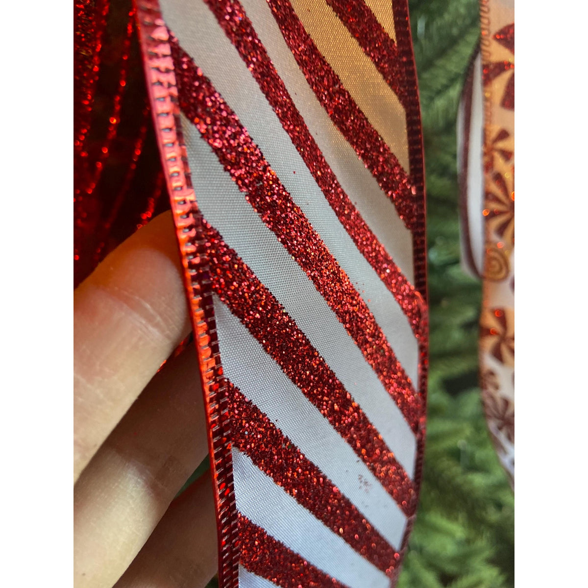 Whimsical Candy Cane Streamer Bow for Your Holiday Tree