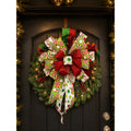 Lantern Wreath Ribbon Bow - Handmade Christmas Bow in Candy Themed