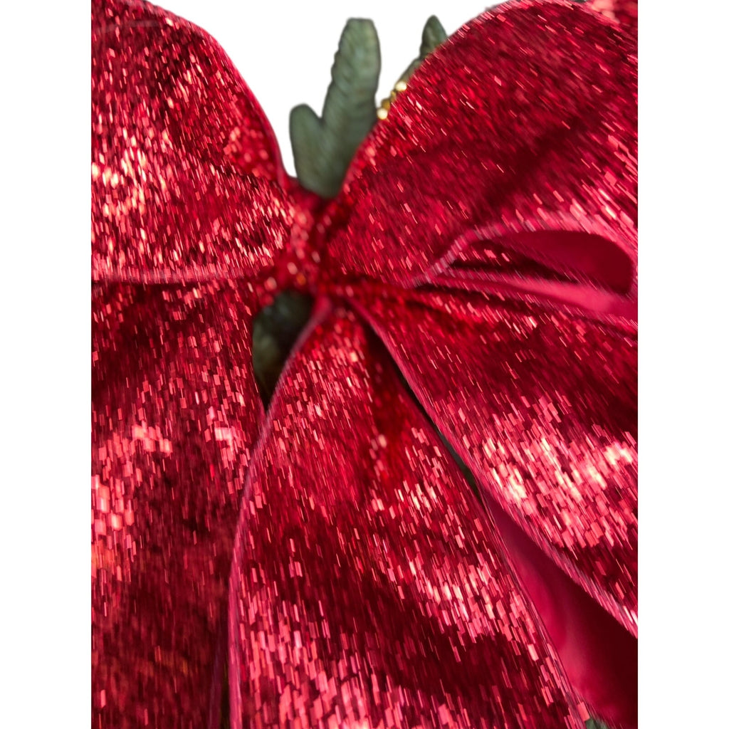 Ralph Lauren Red Christmas Tree Topper Bow, Holiday Decor, Red Tree Topper