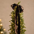 Chocolate Brown Velvet Christmas Tree Topper Bow | Luxury Holiday Decor