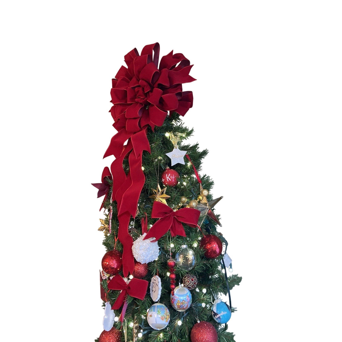 Christmas Tree Topper Bow Red Velvet, r Ralph Lauren Christmas,XXL ribbon Topper