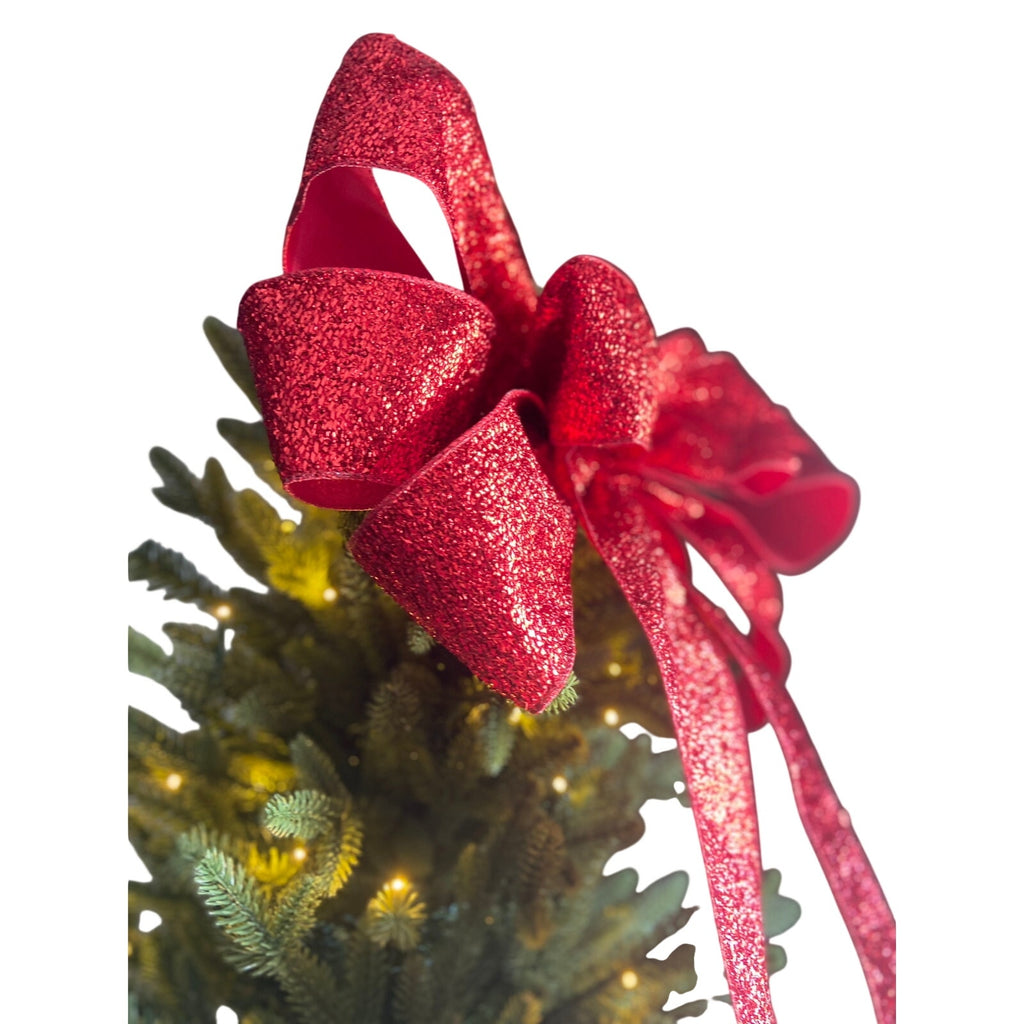 Ralph Lauren Red Christmas Tree Topper Bow, Holiday Decor, Red Tree Topper