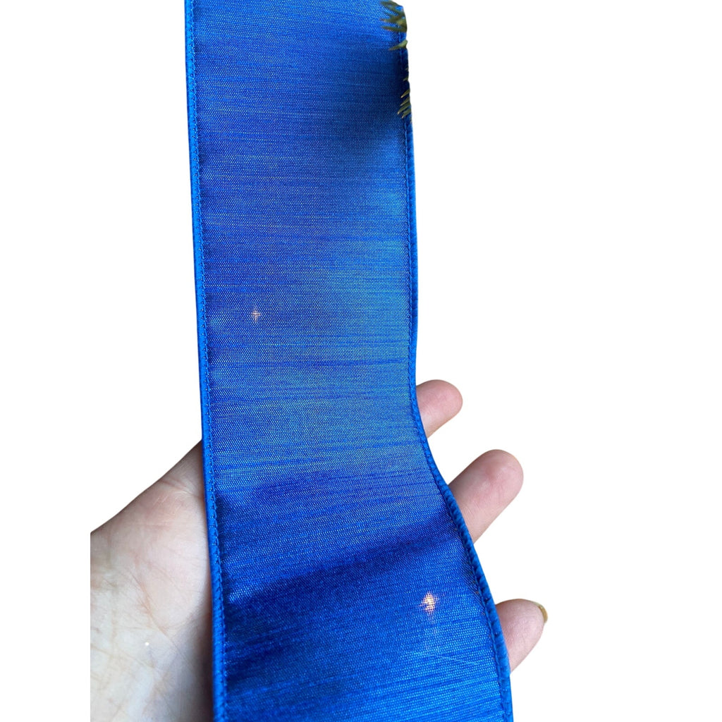 Royal Blue Silk Christmas Tree Topper Bow, Holiday Decor, Blue Tree Topper