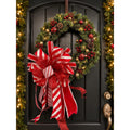 Classic Red and White Bow for Christmas Wreaths and Home Decor