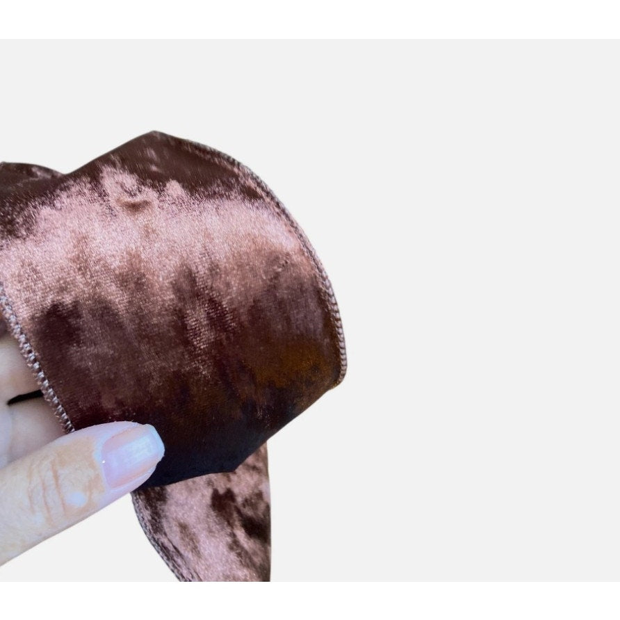 Chocolate Brown Velvet Christmas Tree Topper Bow | Luxury Holiday Decor